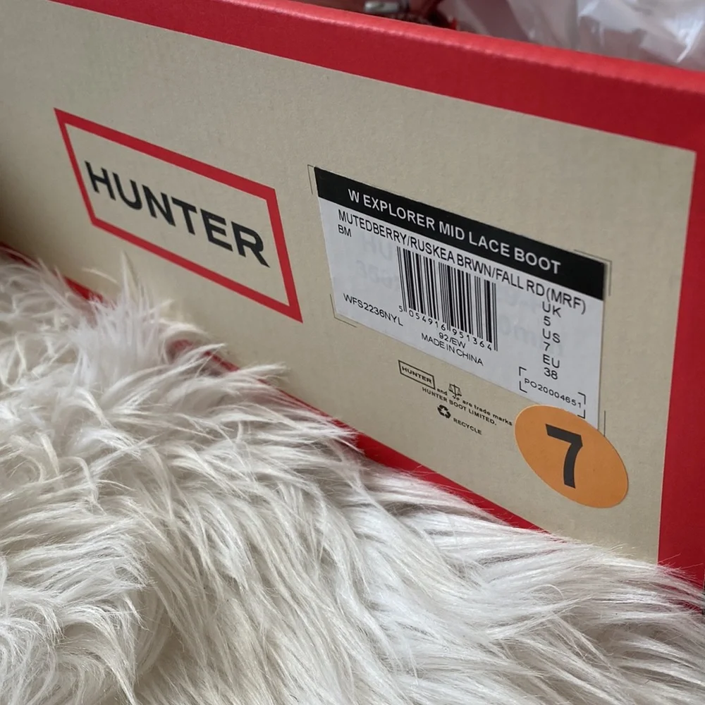 OFFER 🎁 Hunter Explorer Mid Lace Boot Women’s 7 - Picture 13 of 13